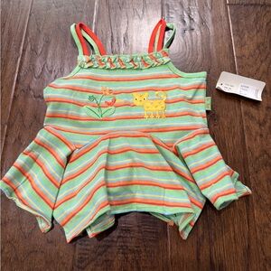 Le Top Striped Toddler top with Cat 2T NWT